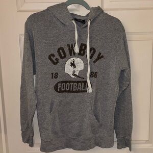 Gray Wyoming Cowboy Football Hoodie